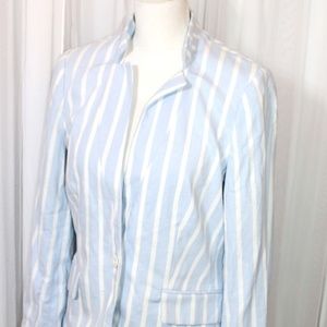 Banana Republic Women's blazer blue and white stripes sport 8